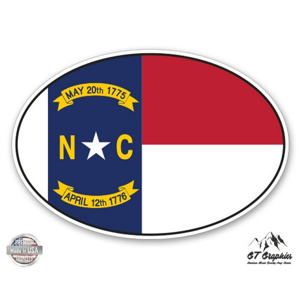 GT Graphics North Carolina American Flag Vinyl Sticker Waterproof Decal